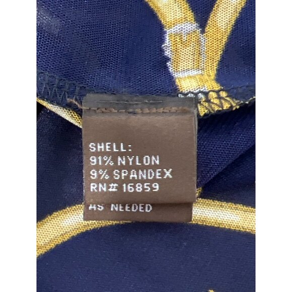 JMcLaughlin Status Print Open Front Blazer Jacket Small Blue Equestrian Chain - Picture 4 of 6